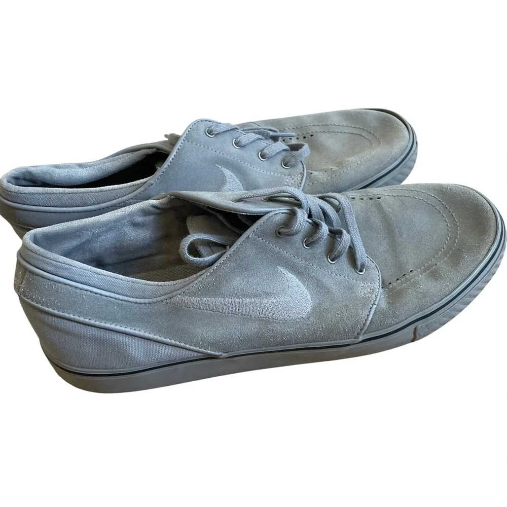 Nike Zoom Stefan Janoski RARE Shoes Men's 11 All Gray Leather Skate Sneaker